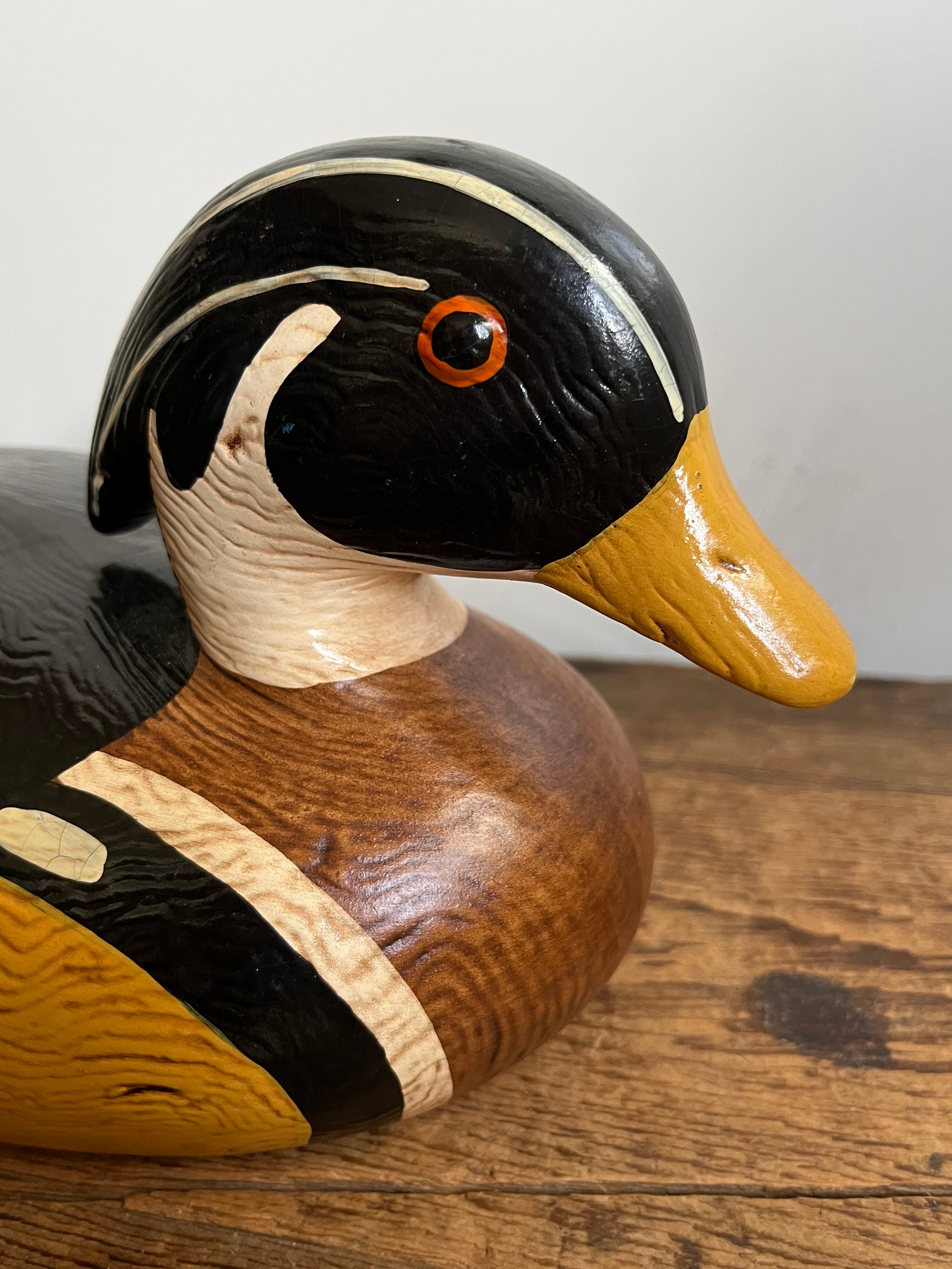 Vintage Ceramic Faux Woodgrain Duck Decoy Figure - Etsy