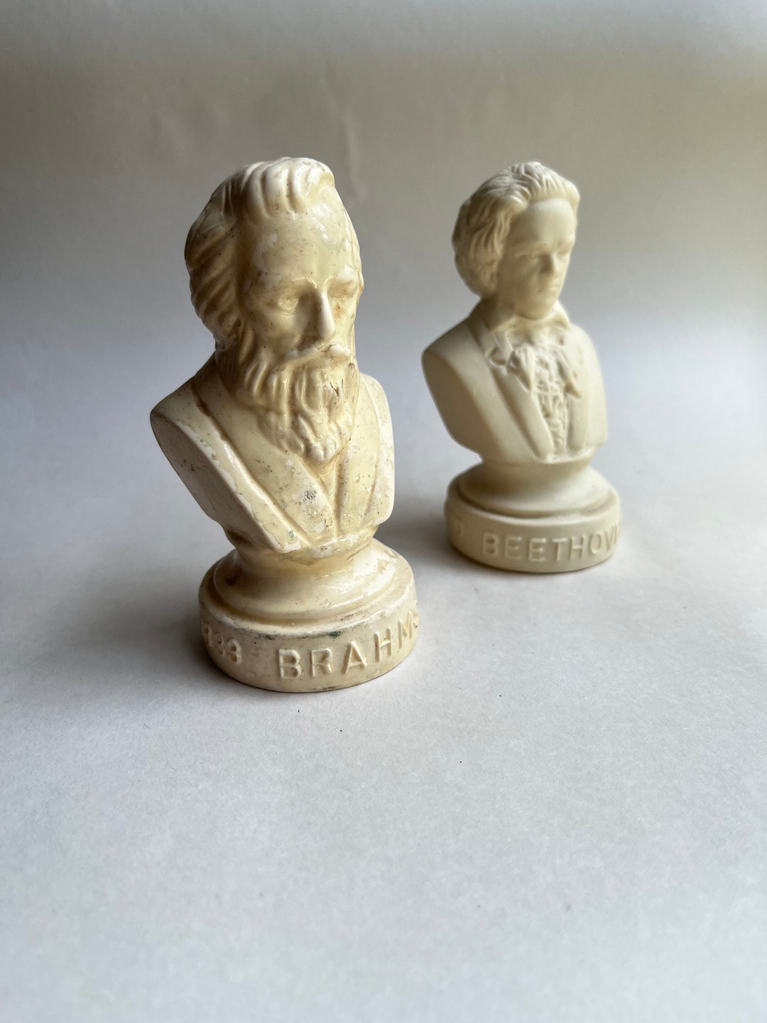 Vintage Brahms & Beethoven Famous Music Composers Statues by Etsy