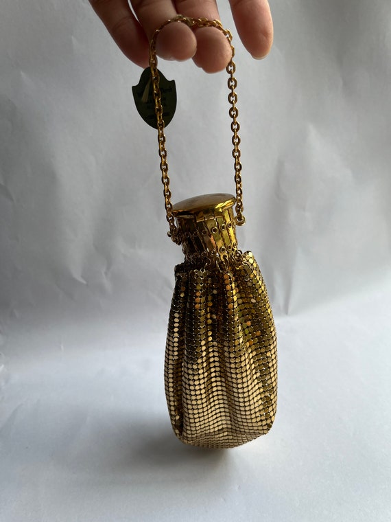 Vintage Whiting & Davis Gold Mesh Accordion Purse, Wristlet