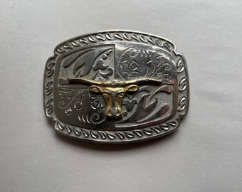 Gürtelschnalle Longhorn Skull Stier Western Biker Trucker Belt Buckle