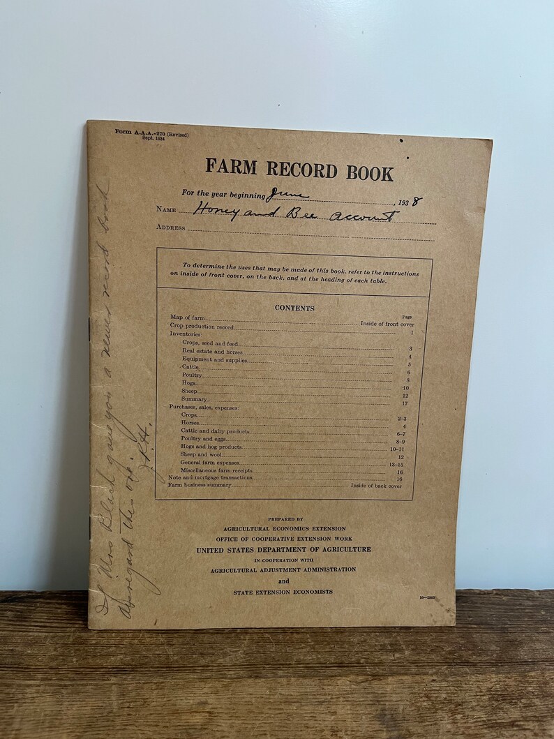 Blank Farm Farm Record Book 1930s Vintage Paperback Ledge Etsy