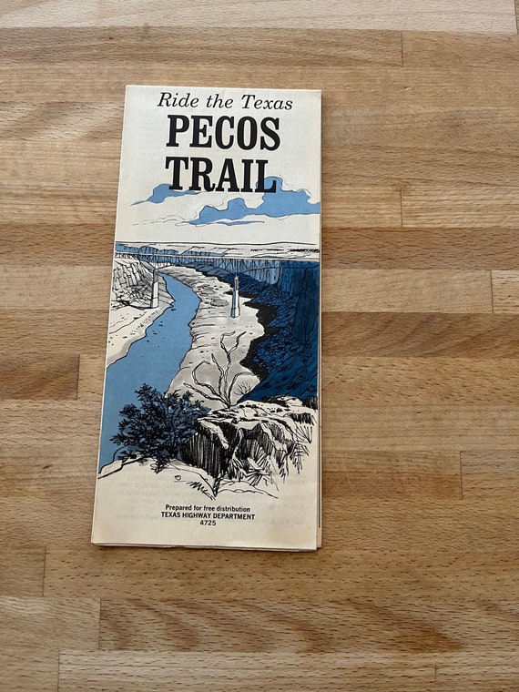 Vintage Ride the Texas Pecos Trail Map and Facts Fold Out Etsy