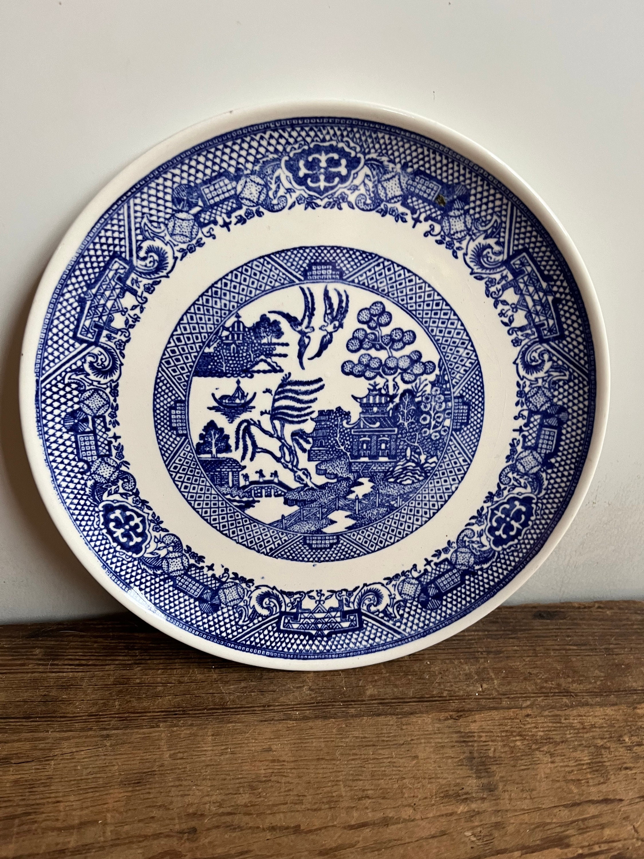 Vintage Blue Willow Plate: 9