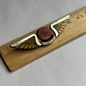 Vintage Continental Airlines Jr Pilot Wings Pin, Junior Pilot Badge, Stoffel Seals Pin, Airline Collectible