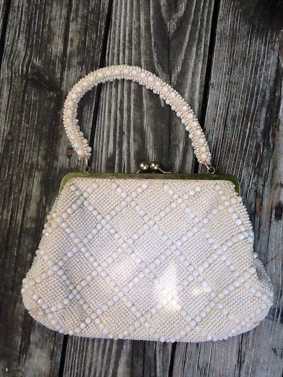 White Beaded Evening Formal Purse | Etsy