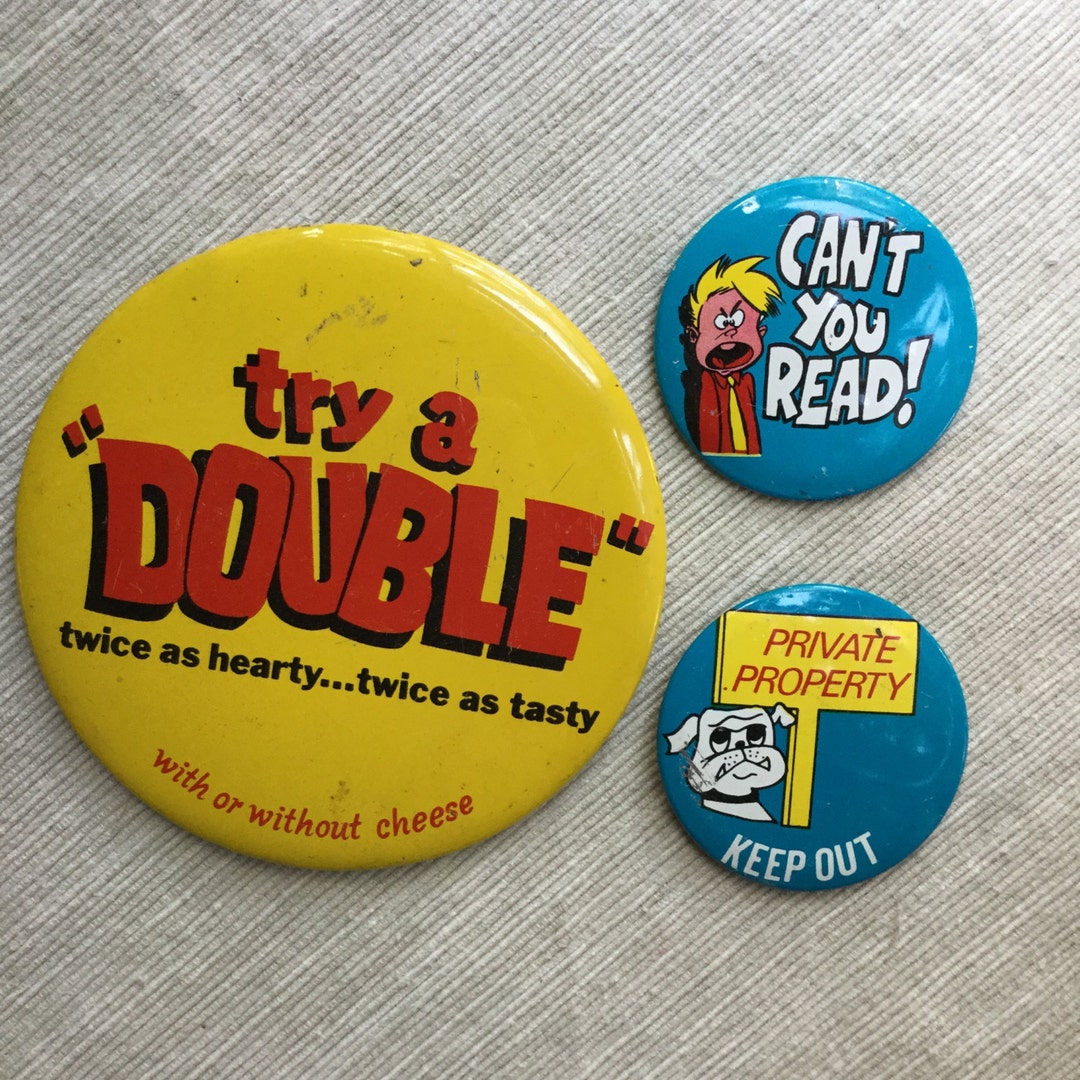 Funny Vintage Pinback Button Pin Collection Etsy