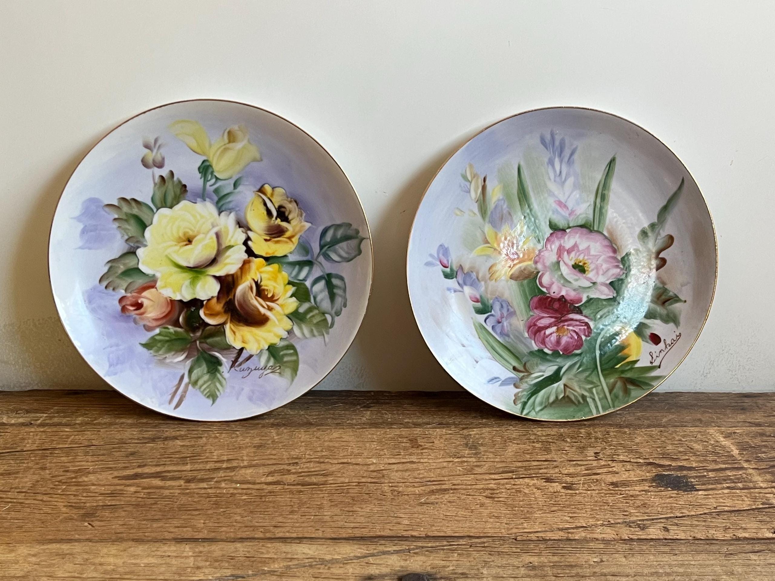 Decorative Rose Flower Wall Plate Set: Kuzuyaz and Sinkai