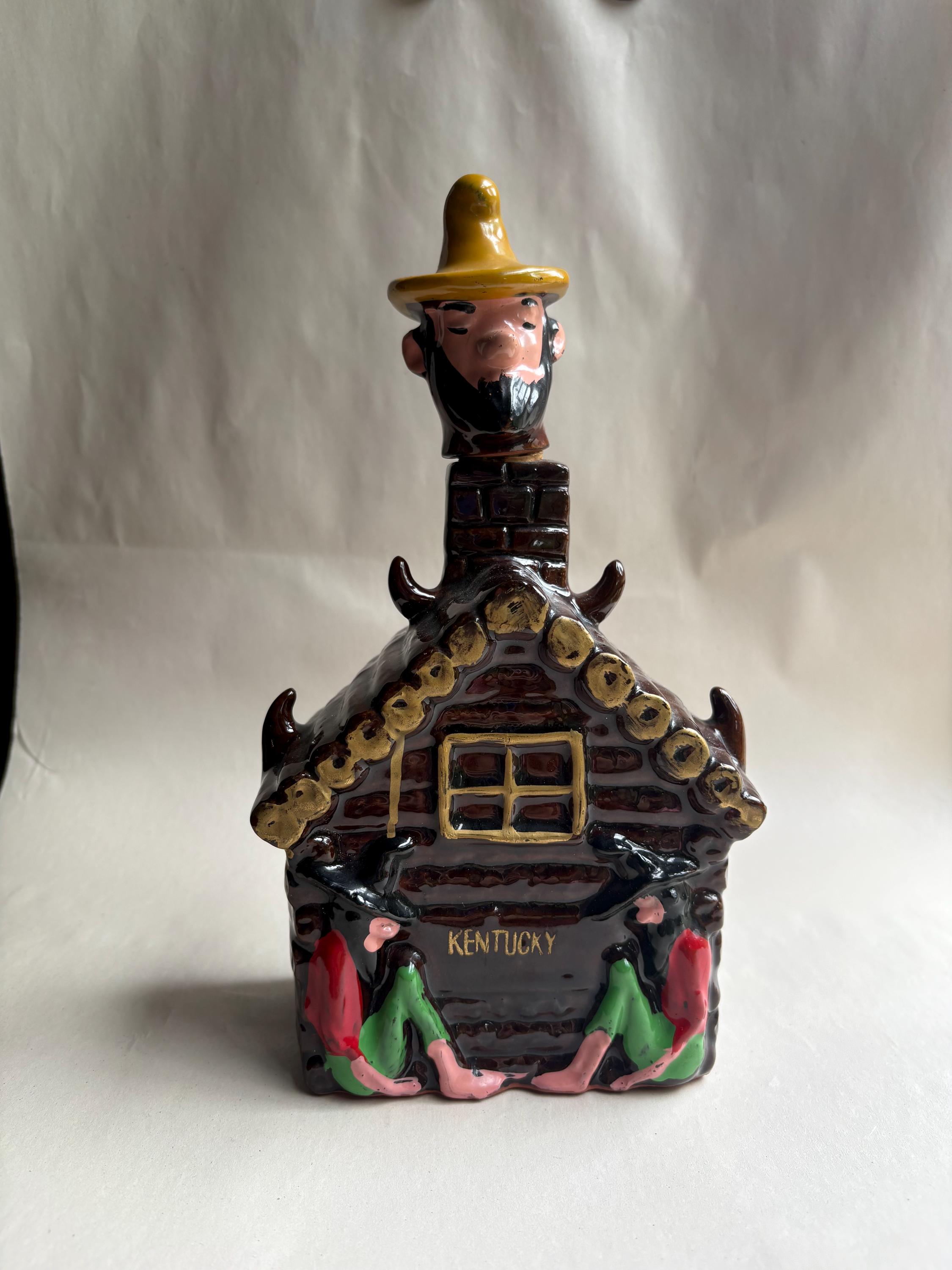 Kitschy Kentucky Wild Cat Juice Hillbilly Moonshine Jug, Vintage