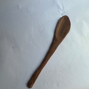 Antique Worn Carved Wood Spoon Cooking Utensil, Cottage Kitchen