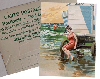 Antique Embossed Gold Accented French Carte Postale PostCard