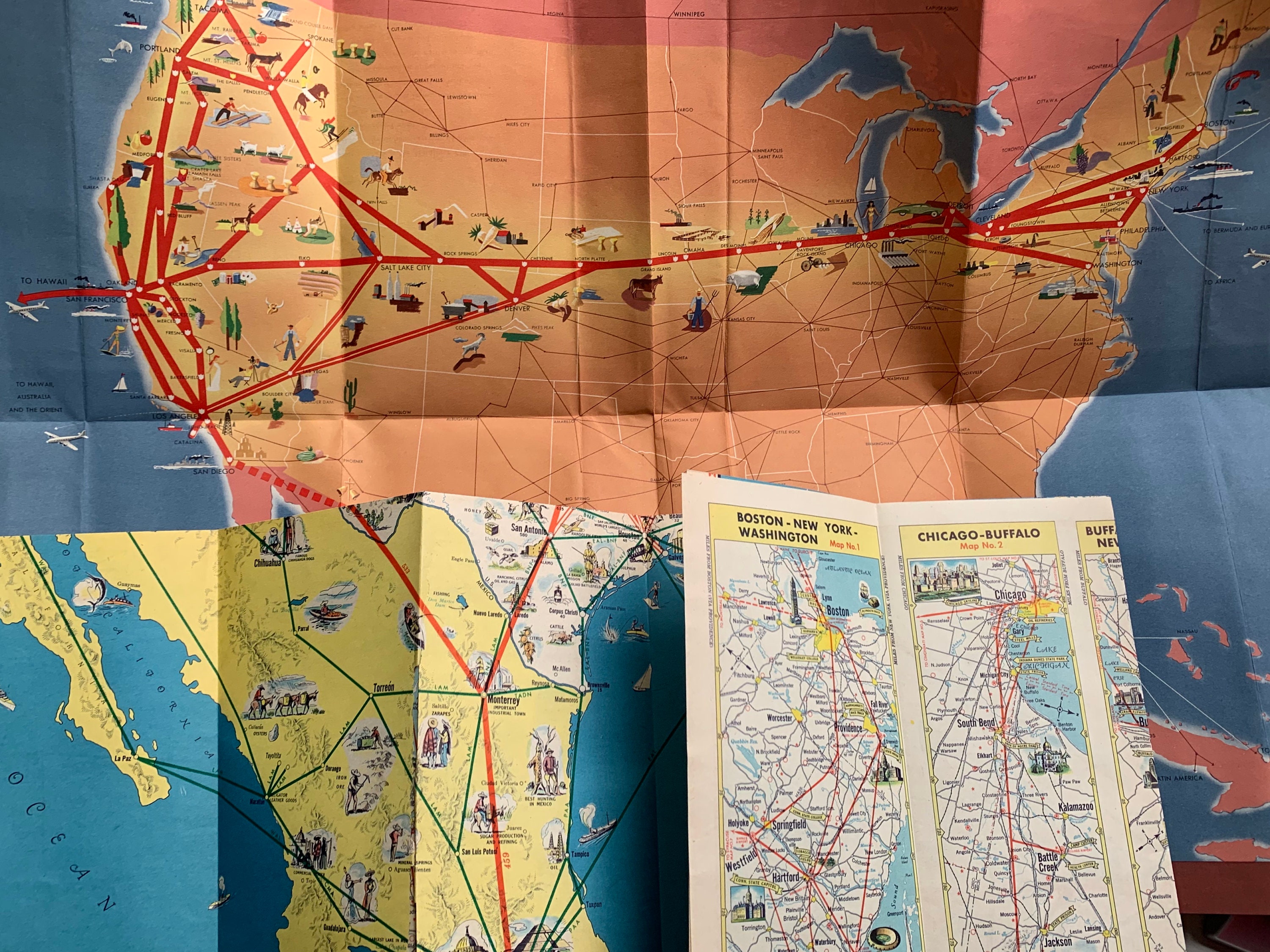 ビンテージ ユナイテッドエアライン アメリカ マップ ビンテージ ユナイテッドエアライン アメリカ マップ Old Map of