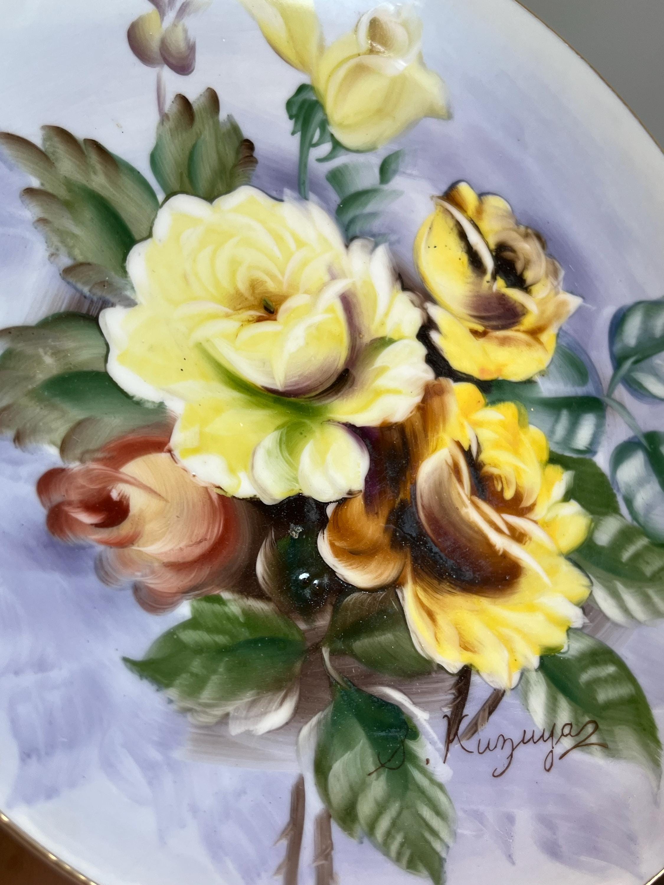 Decorative Rose Flower Wall Plate Set: Kuzuyaz and Sinkai