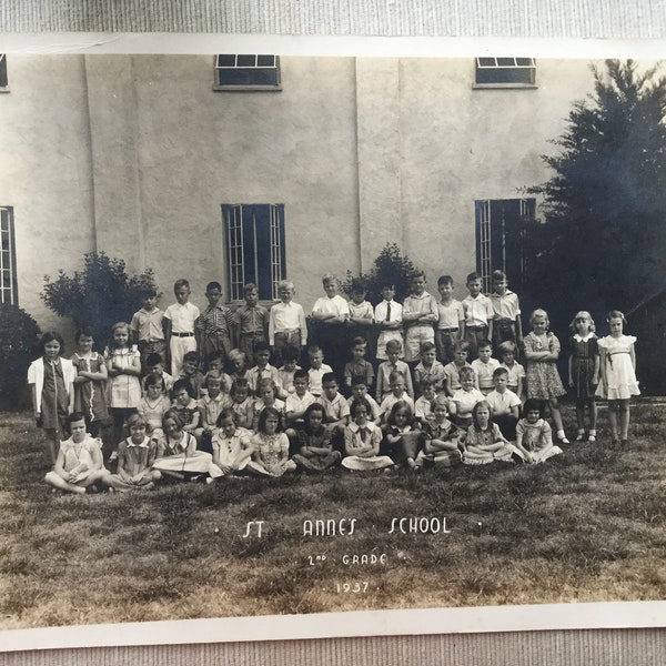 Saint Annes School 2nd Grade Class Original Vintage Photo Circa 1937 Paper Emphemera