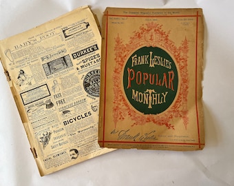 Antique July 1891 Frank Leslie’s Popular Monthly Magazine, Victorian Era Advertising, Victorian Artwork