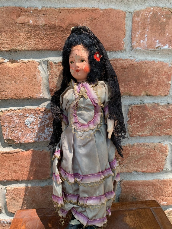 Antique Spanish Composite Doll Sawdust Stuffed Spain Souvenir - Etsy