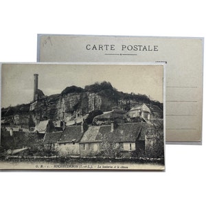 Antique Carte Postal Rochecorbon - La Lanterne et le Coteau France, Blank French Postcard
