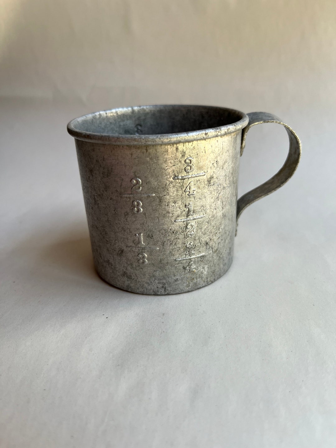 Vintage Aluminum Measuring Cup Old Tin Cup Rustic Cup Etsy