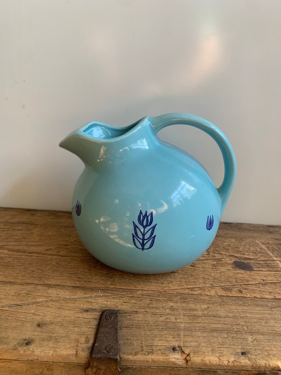 Vintage Cronin Pottery Ball Pitcher: Robins Egg Blue Tulip Ware - Etsy