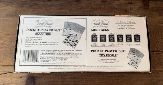 1987 Trivial Pursuit TV Boob Tube Pocket Player Travel Game Trivia Card Set for sale online 