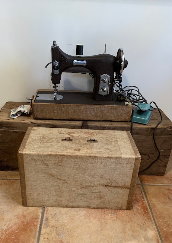 Vintage Domestic Sewing Machine with Brown Matte Crinkle Etsy