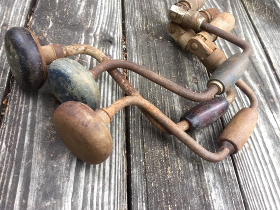 Antique Hand Crank Drill Tool | Etsy