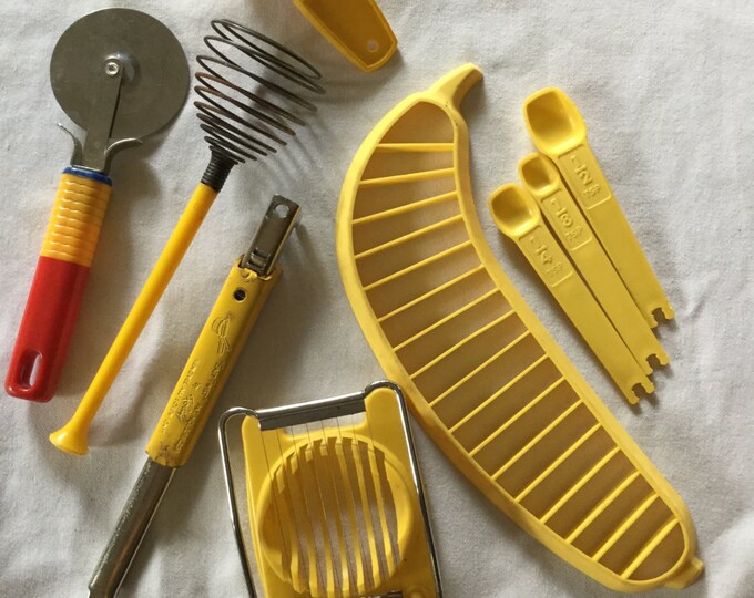 Vintage Yellow Kitchen Utensil Collection Mix Lot of Kitchen Etsy