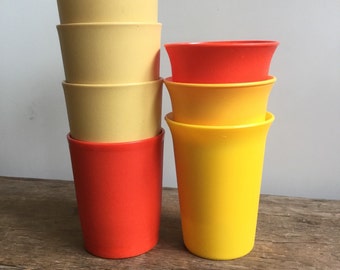 Variety of Tupperware Child’s Tumblers Harvest Gold Orange Yellow Cups