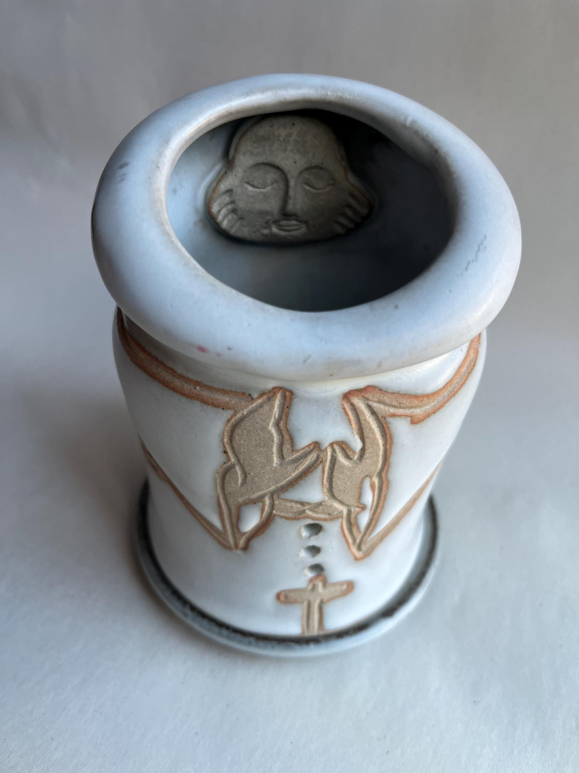 Vintage Fitz and Floyd Devotional Tea Light Holder, Monk Candle