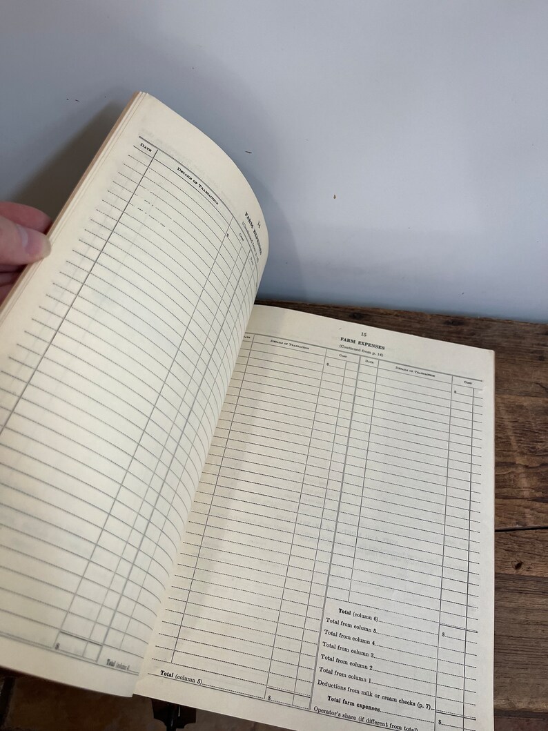 Blank Farm Farm Record Book 1930s Vintage Paperback Ledge Etsy