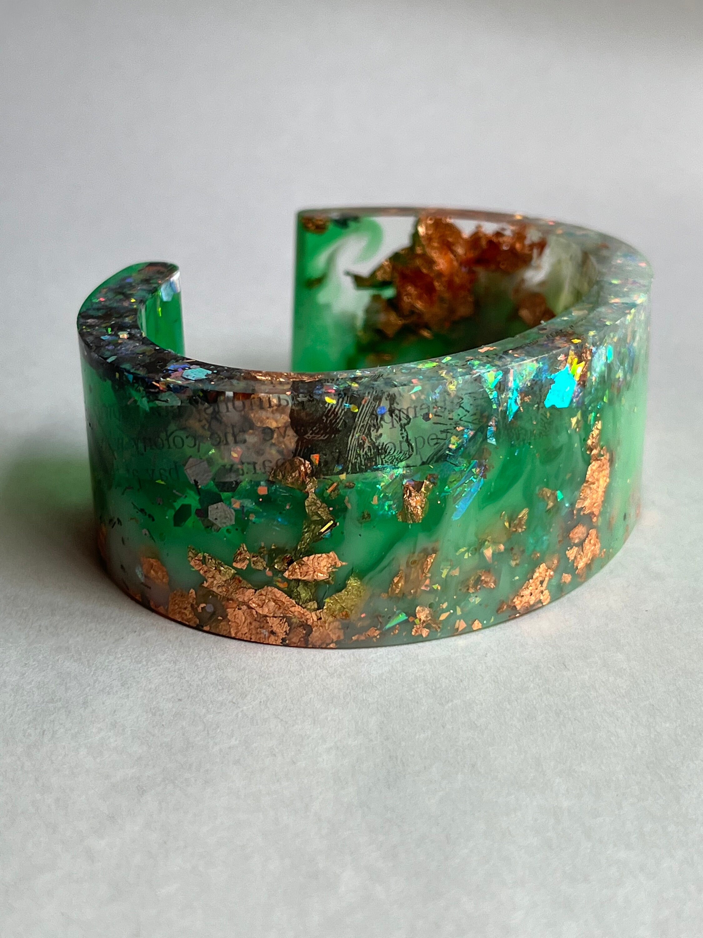 Cuff Bracelet Alligator Skin Forest Green - Sterling Kane