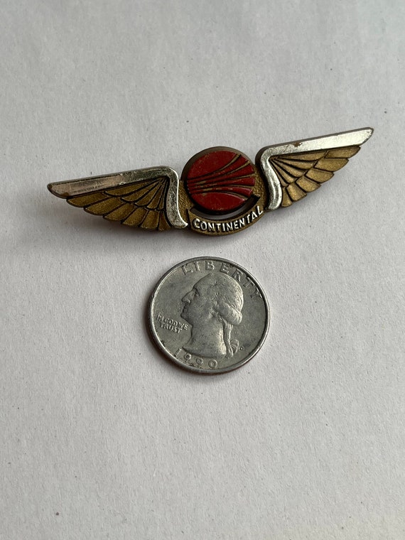 Vintage Continental Airlines Jr Pilot Wings Pin, … - image 6