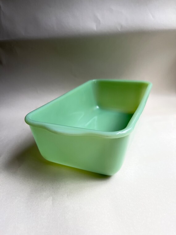 Vintage Fire King Jadeite Green Loaf Pan Oven Safe Glass Dish Etsy