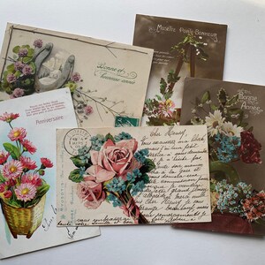 Antique French Carte Postale Floral PostCard Souvenir Greeting Cards