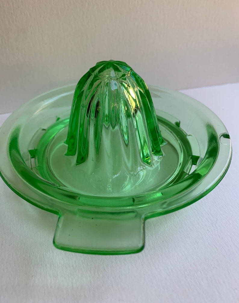 Vintage Depression Era Vaseline Glass Juicer Reamer Black Etsy