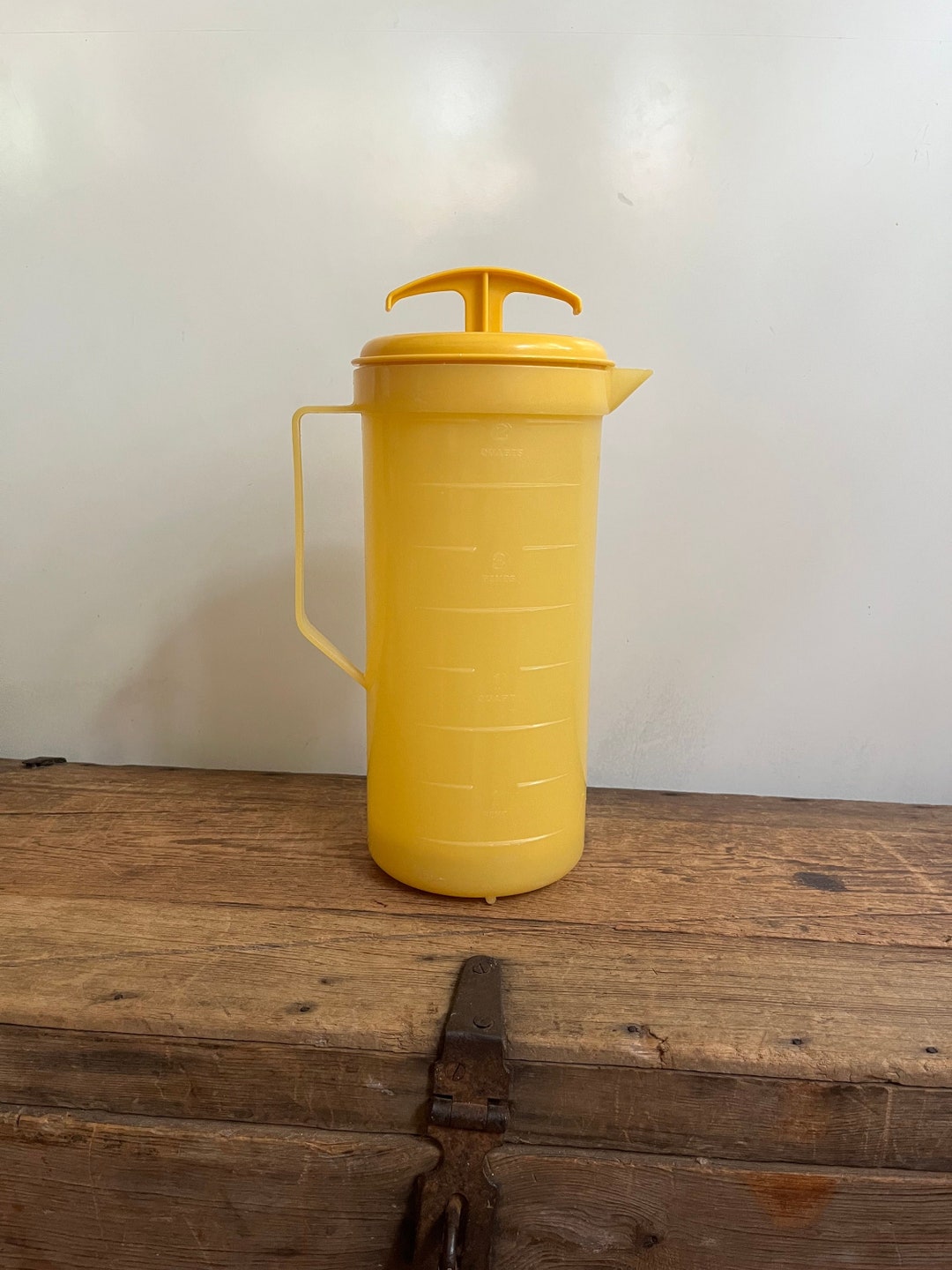 Buy Vintage Yellow 2 Qt Plastic Pitcher With Mixing Plunger by Federal  Housewares Online in India 