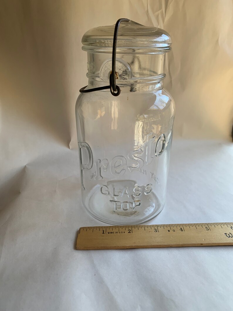 Vintage Presto Glass Canning Jar With Lid Etsy