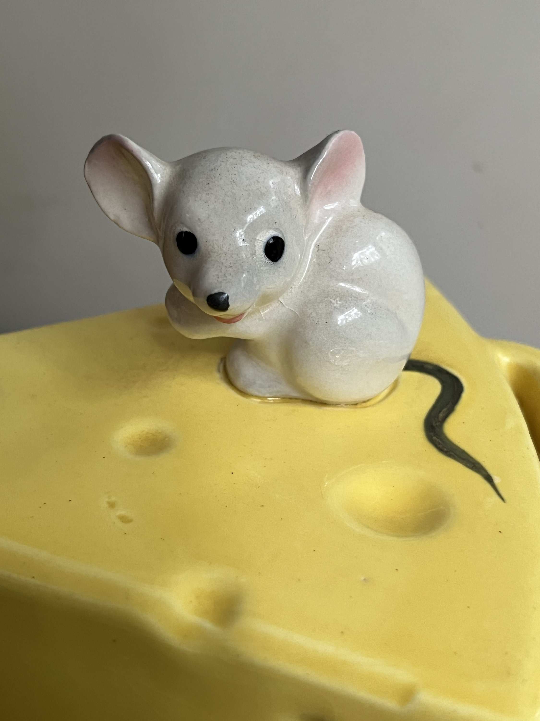 Fun 1950s Stinky Cheese Keeper Box with Mouse - Ruby Lane