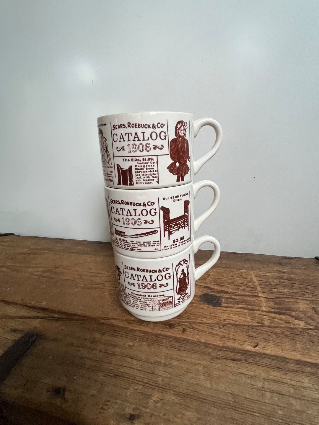 Vintage Sears Roebuck & Co 1906 Catalog Advertising Stacking Coffee Cup