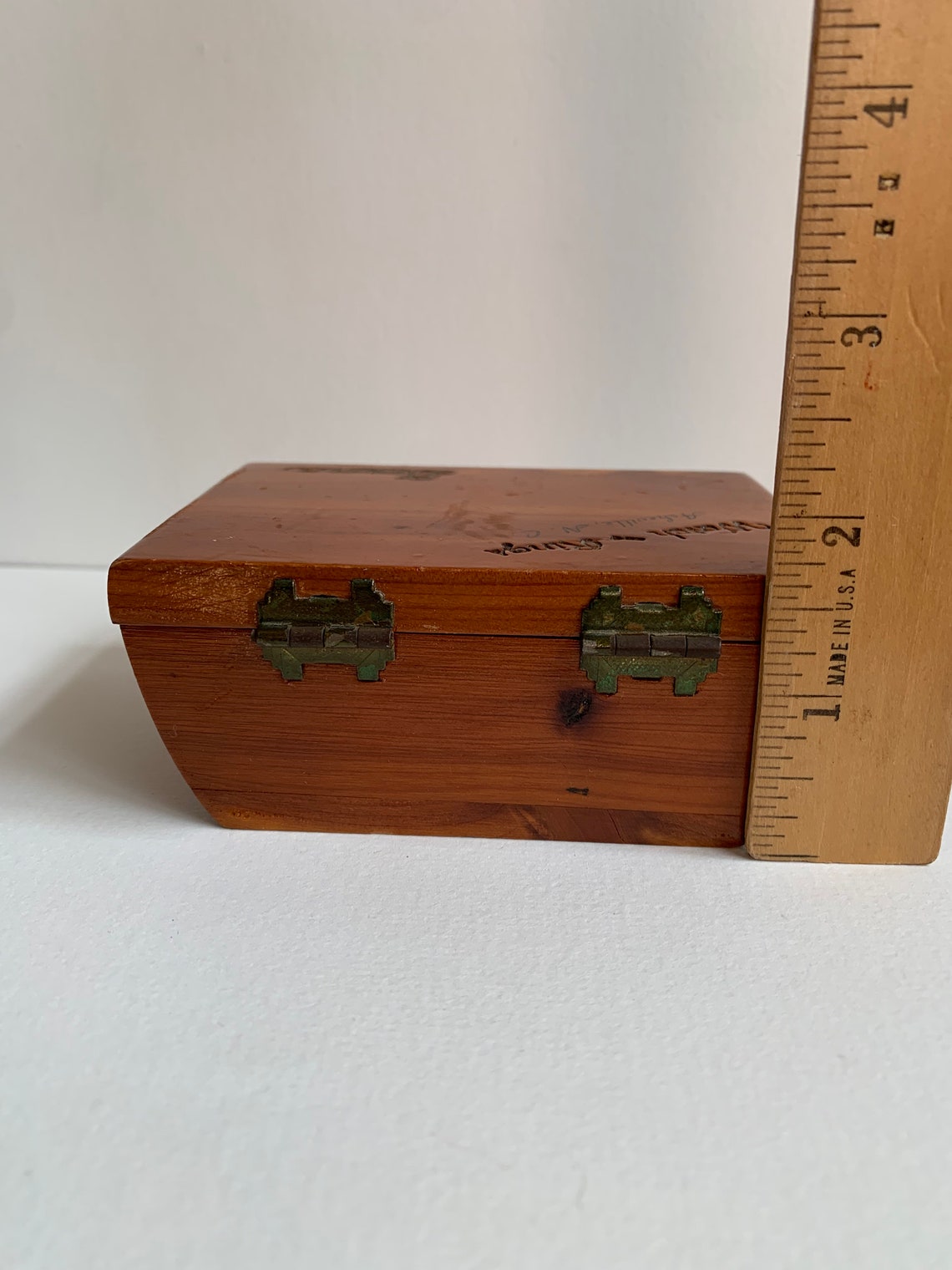 Vintage Cedar Souvenir Jewelry Box Asheville North Carolina Etsy