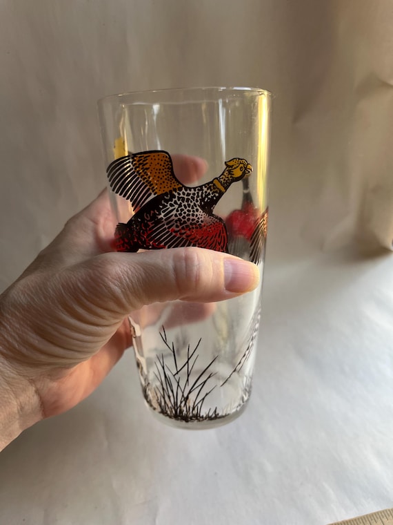 Vintage Hazel Atlas Pheasant Hunting Dog Cocktail Glass - Etsy