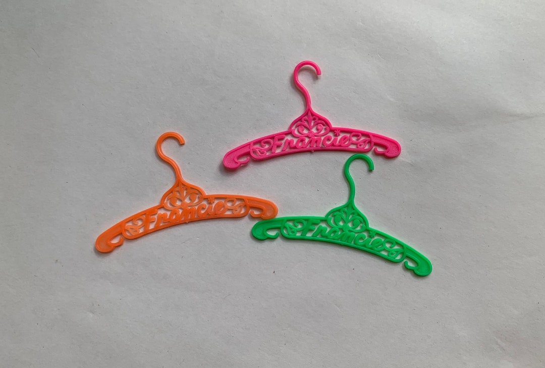 Vintage Francie Doll Clothing Hangers Neon Orange Green and Hot Pink by Mattel Circa 1965 Barbies Cousin Accessories Etsy