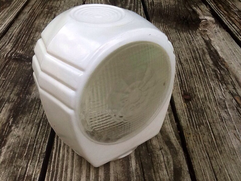 Art Deco Frosted Glass Light Cover Etsy