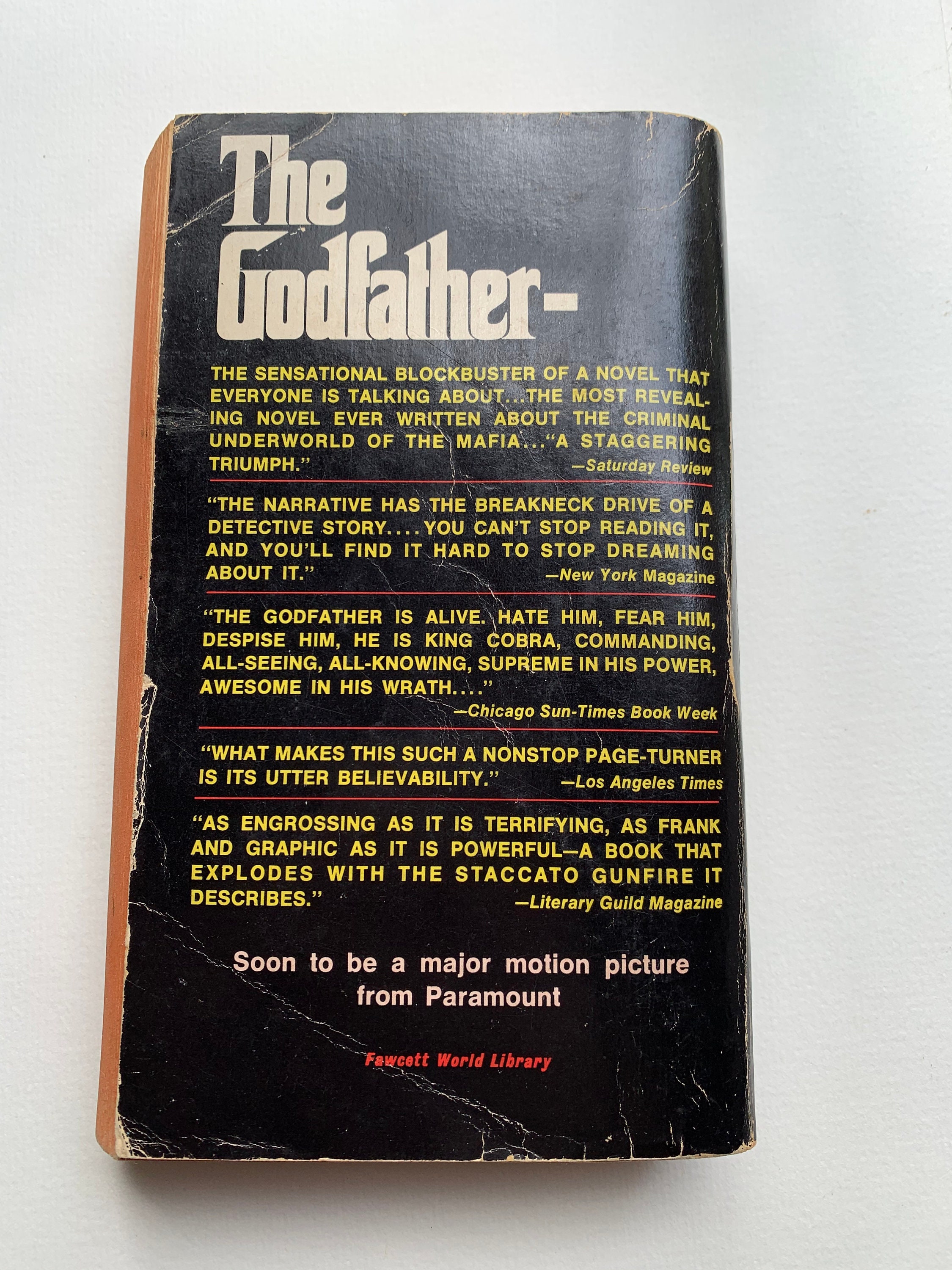 The Godfather a Novel by Mario Puzo Paperback Book BestSeller