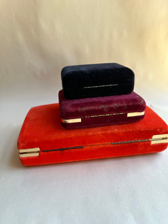 Vintage Felt Jewelry Box Collection, Earring Case - image 10