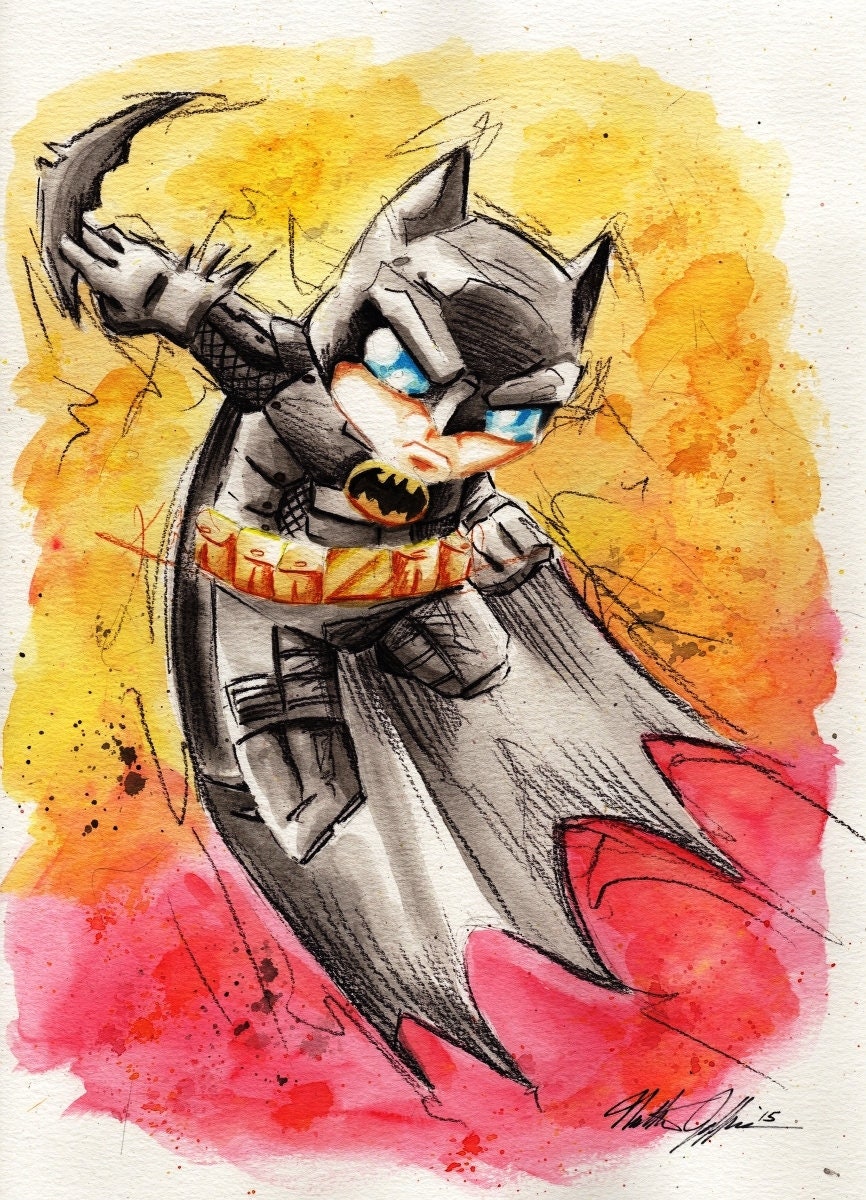 Custom Order Chibi Heroes! Watercolor Illustrations by NJJSTUDIO! - Etsy, image size:866x1200