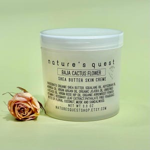 Organic Whipped Shea Butter Cream | Hydrating with Argan, Moringa, Jojoba & Vitamin E | Scented Skin Lotion with Nourishing Plant Oils