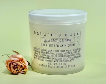 Crème fouettée au beurre de karité biologique | Hydratant avec de l'argan, du moringa, du jojoba et de la vitamine E | Lotion pour la peau parfumée aux huiles végétales nourrissantes