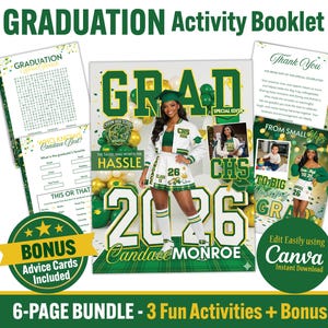 Editable Graduation Activity Booklet, Class of 2026 Magazine, Senior Memory Book (Canva Template)
