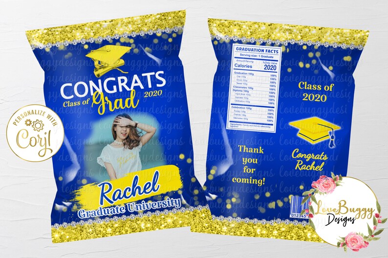 Graduation Chip Bag Grad Favor Bag Graduation Favor Etsy