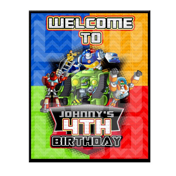 Rescue Bots Welcome Sign Rescue Bots Happy Birthday Signs | Etsy